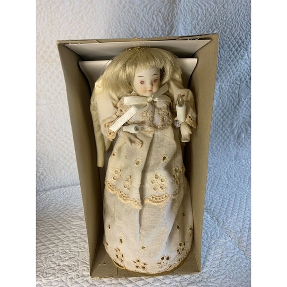 Vintage Santa World 10 Light Porcelain Head Angel Tree Top with Box - Picture 7 of 9